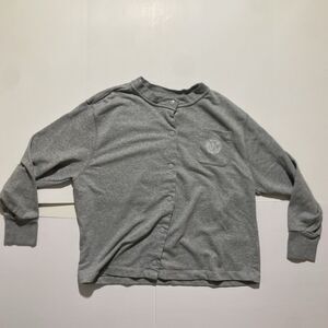 Nike Gray Snap Button Cardigan Men's Sweater 1X Regular Crew Neck Long Sleeve